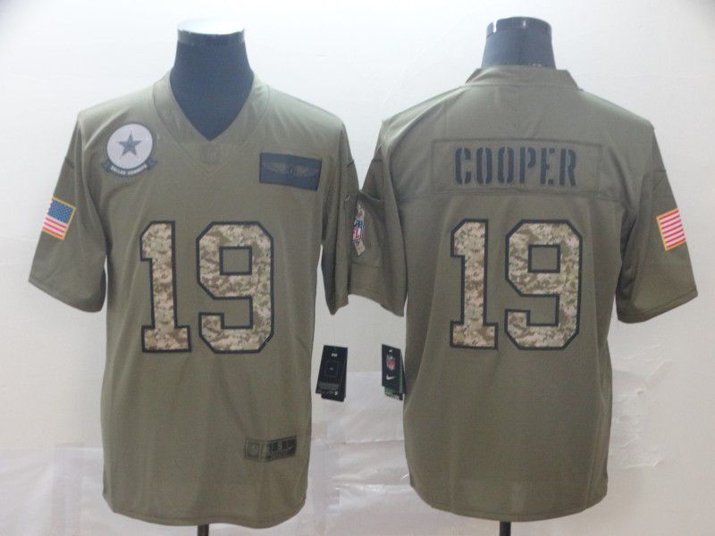 Men Dallas cowboys #19 Cooper Nike 2019 Olive Camo Salute to Service Limited NFL Jerseys